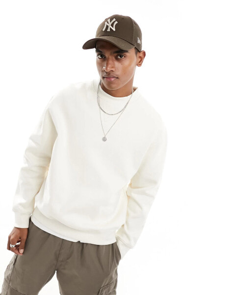 ASOS DESIGN heavyweight oversized sweatshirt in cream