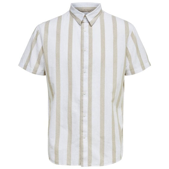 SELECTED Slim New Linen Classic short sleeve shirt