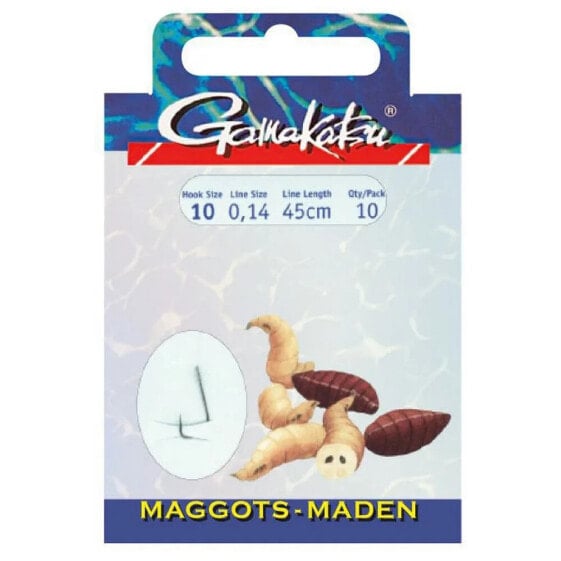 GAMAKATSU Booklet Maggots 1010B Tied Hook 0.100 mm