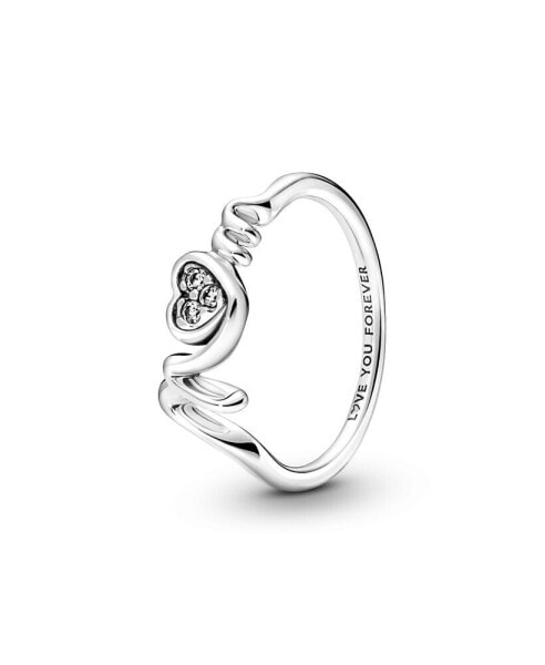 Кольцо Pandora Pave Heart CZ Moment