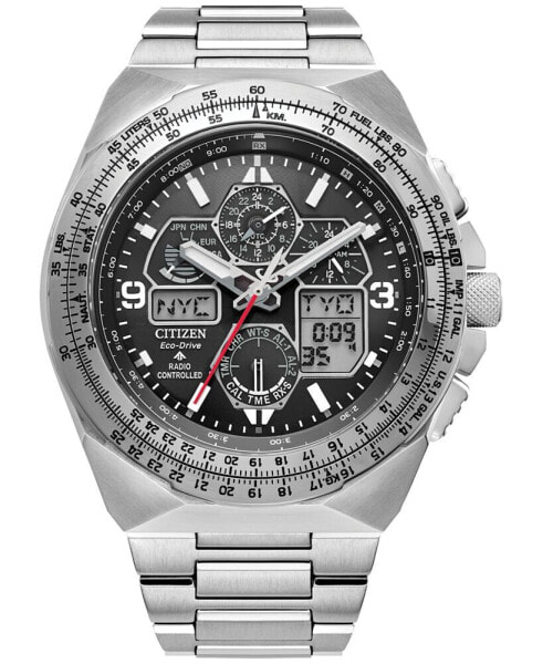 Eco-Drive Men's Chronograph Promaster Skyhawk Stainless Steel Bracelet Watch 46mm