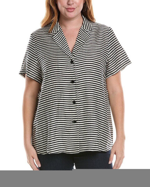 Marina Rinaldi Plus Barre Linen-Blend Shirt Women's