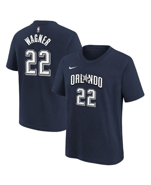 Big Boys Franz Wagner Navy Orlando Magic 2023/24 City Edition Name and Number T-shirt