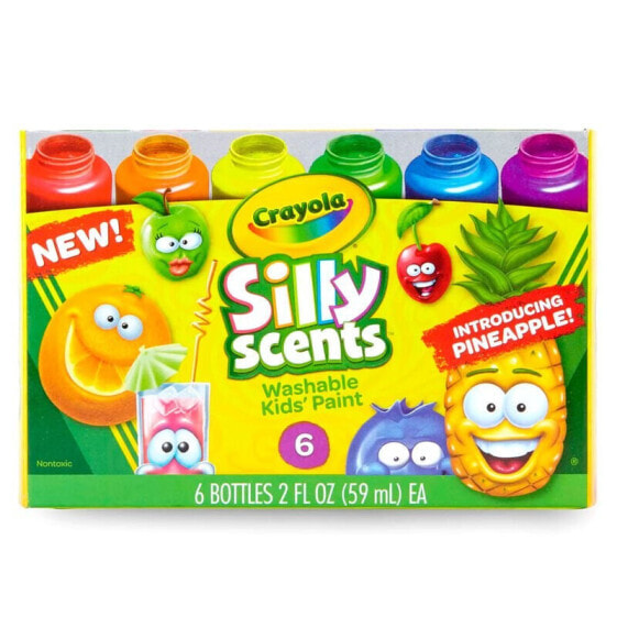 Crayola Silly Scents Washable Paints Смываемые краски с фруктовым ароматом 6x59 мл