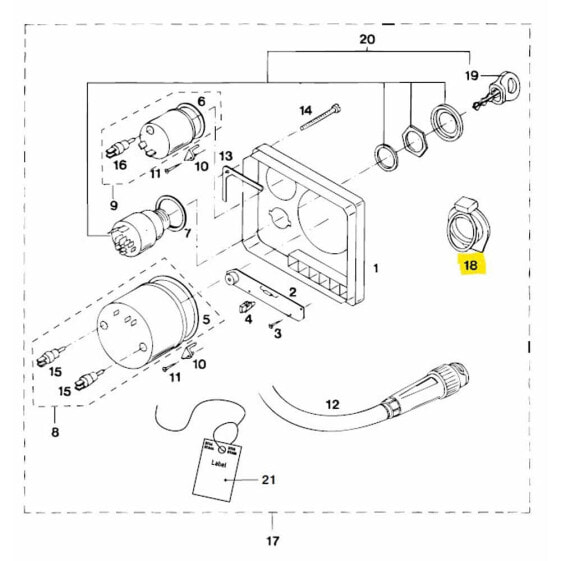 VETUS STM9188 Starter Switch Cover Cap