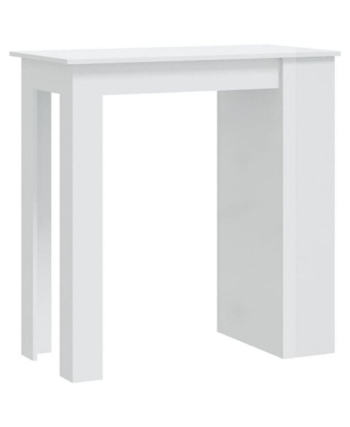 Bar Table with Storage Rack High Gloss White 40.2"x19.7"x40.7"
