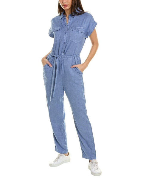 Bella Dahl Patch Pocket Jumpsuit Women's Blue Xs