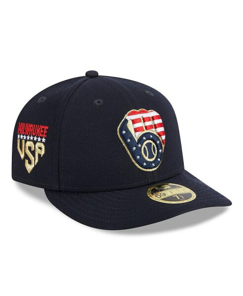 Men's Navy Milwaukee Brewers 2023 Fourth of July Low Profile 59FIFTY Fitted Hat