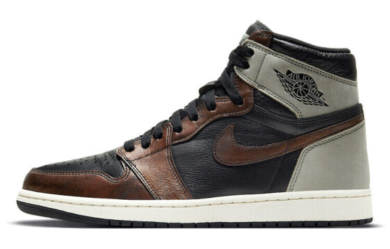 Кроссовки Nike Air Jordan 1 Retro High Light Army Rust Shadow (Коричневый)