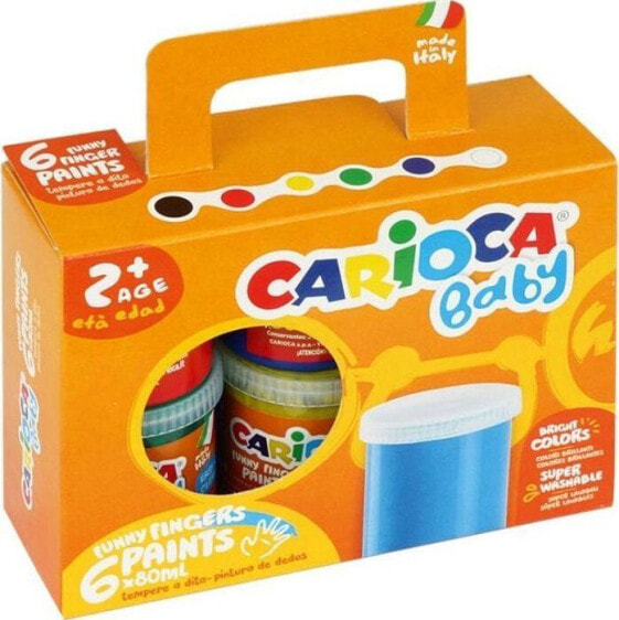 Краски для рисования пальцами Carioca Baby 80 г (набор 6 цветов)