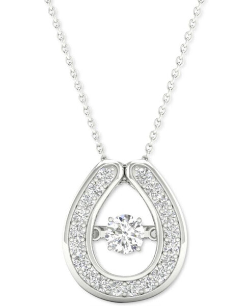 Diamond Framed 18" Pendant Necklace (1/5 ct. t.w.) in 10k White Gold