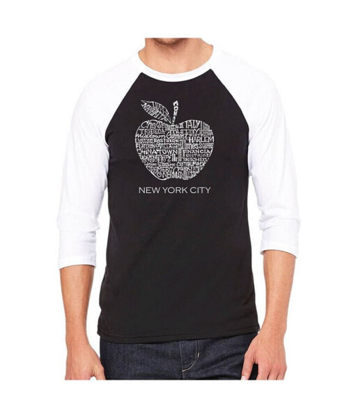 Neighborhoods in New York City Men's Raglan Word Art T-shirt