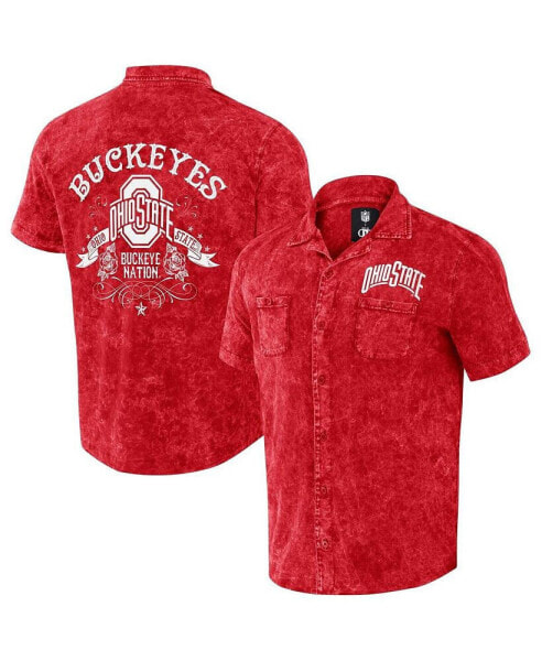 Men's Darius Rucker Collection by Scarlet Ohio State Buckeyes Team Color Button-Up Shirt