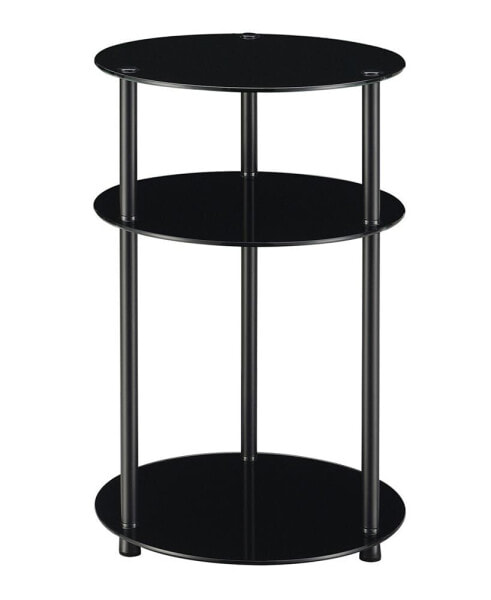 15.75" Glass Designs2Go 3 Tier Round Table