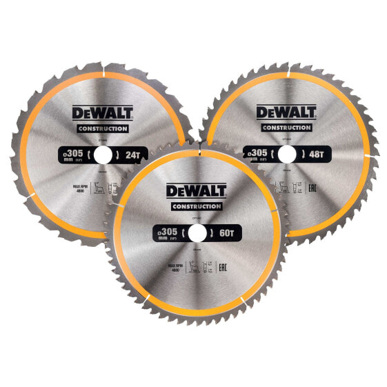 DeWALT Kreissägeblatt-Set Construction 3-tlg 305x30 x 24Z / 48Z / 60Z