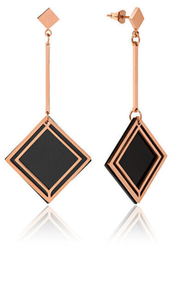 Elegant bicolor steel earrings