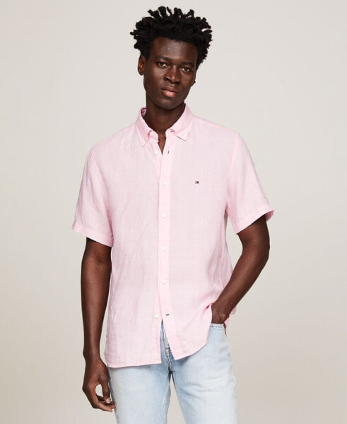 Men's Regular-Fit Linen Short-Sleeve Shirt