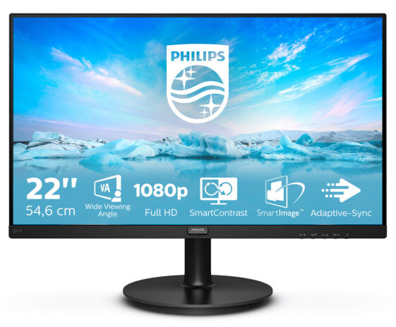 Philips V Line 221V8A/00 - 54.6 cm (21.5") - 1920 x 1080 pixels - Full HD - LED - 4 ms - Black