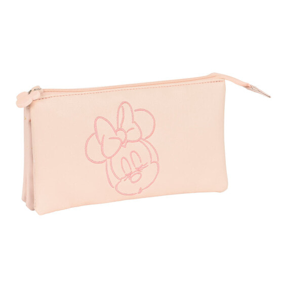 Тройной пенал Minnie Mouse Baby Розовый (22 x 12 x 3 cm)