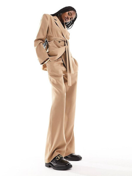 Extro & Vert tailored wideleg trousers in camel co-ord