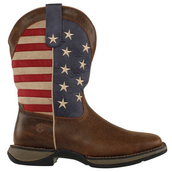 Roper American Wilder Patriotic Square Toe Cowboy Mens Brown Casual Boots 09-02