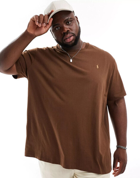 Polo Ralph Lauren Big & Tall icon logo t-shirt in brown