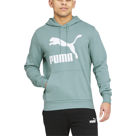 Худи мужское PUMA Classics Logo Pullover синего цвета 53623850