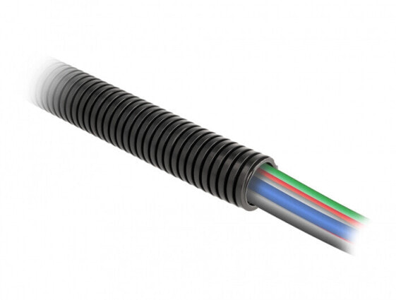 Delock Cable protection sleeve 1 m x 28.5 mm black - Black - Plastic - 1 pc(s) - 2.85 cm - 100 cm