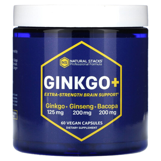 Ginkgo+, Extra Strength Brain Support , 60 Vegan Capsules