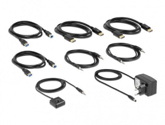 Delock DisplayPort 1.4 KVM Switch 8K 60 Hz mit USB 5 Gbps und Audio - Audio/Multimedia - Digital