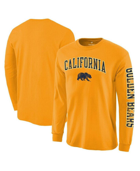 Men's Gold Cal Bears Distressed Arch Over Logo Long Sleeve Hit T-shirt