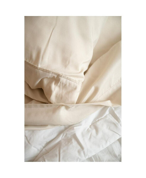 4-Piece Cream Bamboo Queen Hypoallergenic Sheet Set