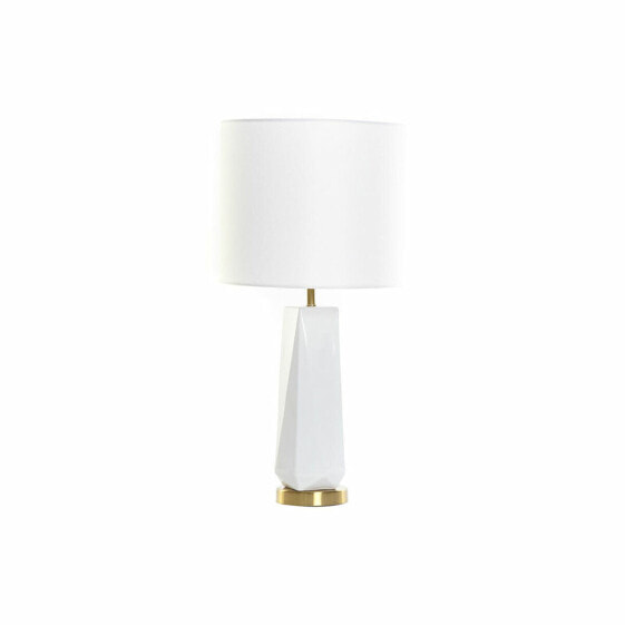 Настольная лампа DKD Home Decor 8424001847242 33 x 33 x 67 cm Керамика Позолоченный Металл Белый 220 V 50 W