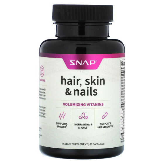 Витамины и БАДы для здоровья кожи Snap Supplements Hair, Skin & Nails, 60 капсул