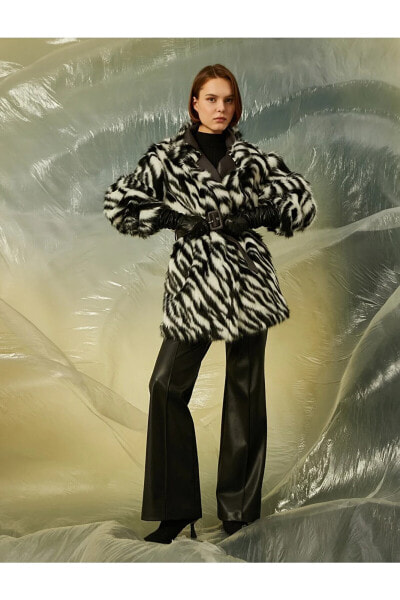 Кабан Koton Zebra Print Plush Coat