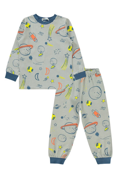 Erkek Çocuk Pijama Takımı 2-5 Yaş İndigo