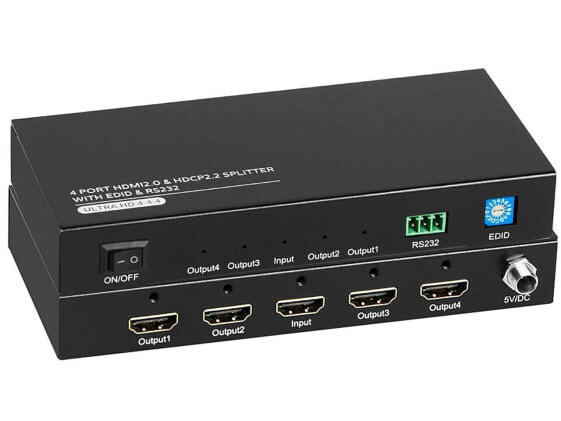 BYTECC HM2-SP104E HDMI 2.0 & HDCP 2.2, 1x4 HDMI Splitters with EDID & RS232