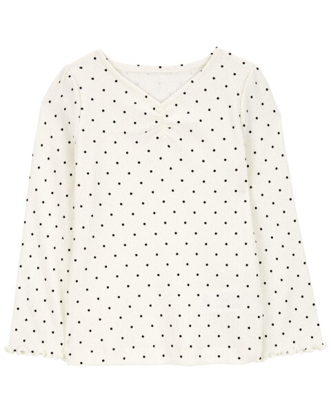 Toddler Polka Dot Cotton Rib Top 2T