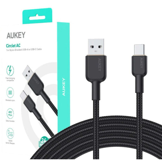 Универсальный кабель USB-C-USB Aukey CB-NAC1 Чёрный 1 m