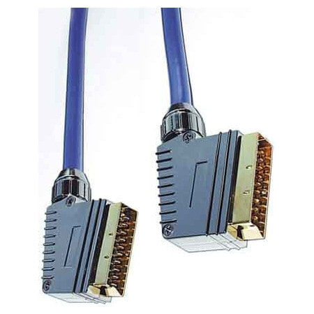 E&P VC 850 U/2 - 2.5 m - SCART (21-pin) - SCART (21-pin) - Gold - Blue - Male/Male