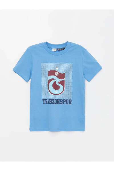 Bisiklet Yaka Trabzonspor Baskılı Kısa Kollu Erkek Çocuk Tişört