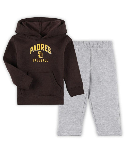 Toddler Boys and Girls Brown, Gray San Diego Padres Play-By-Play Pullover Fleece Hoodie and Pants Set