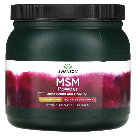 MSM Powder, Ready-Mix & Unflavored, 5 g, 1 lb (454 g)