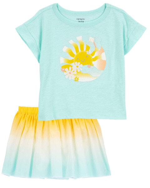 Baby 2-Piece Sunshine Tee & Ombré Skort Set 12M