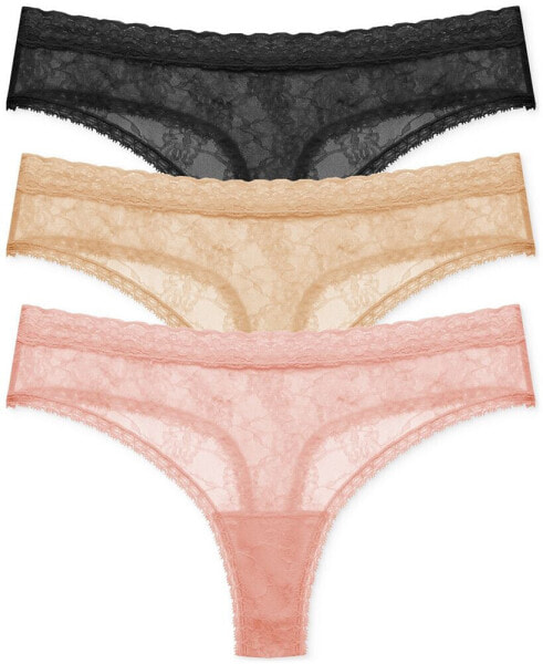 Women's Bliss Allure 3-Pk. Lace Thong Underwear 771303MP