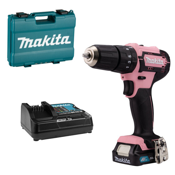 Makita Akku-Schlagbohrschrauber HP333DSAP 12V in pink im Set im Koffer