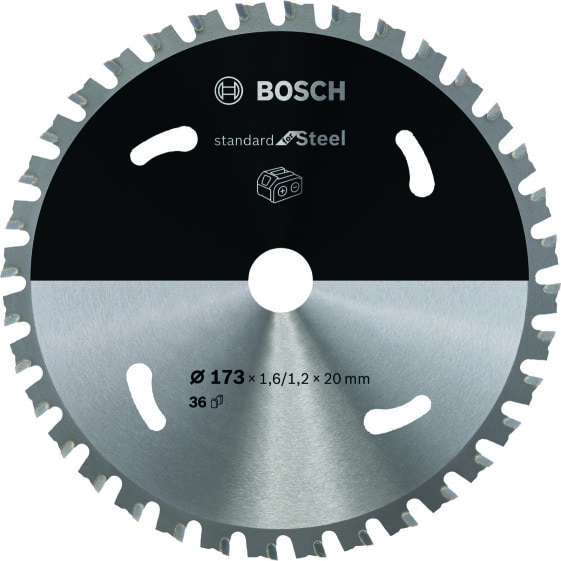 Bosch Kreissägeblatt für Akkusägen Standard for Steel, 173 x 1,6/1,2 x 20, 36 Zähne