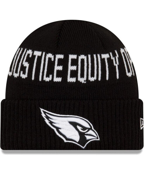 Men's Black Arizona Cardinals Team Social Justice Cuffed Knit Hat