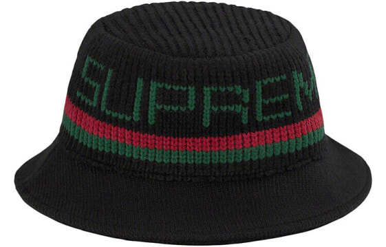 Шляпа Supreme FW19 Week 11 Knit Logo Crusher Black Logo SUP-FW19-988