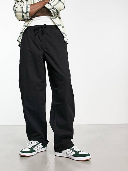 Vans baggy chinos in black with elasticated waist